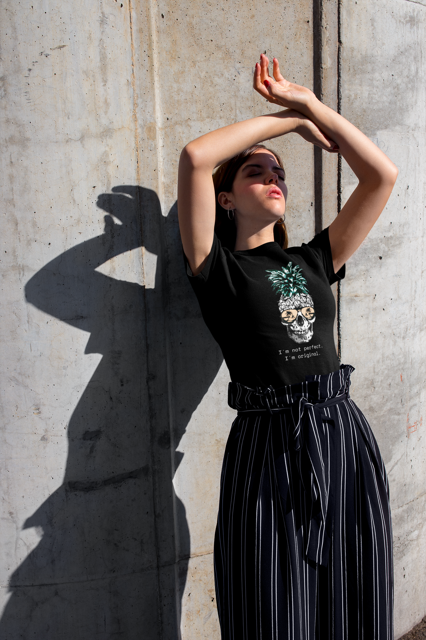 camiseta negro T-shirt pineapple skull