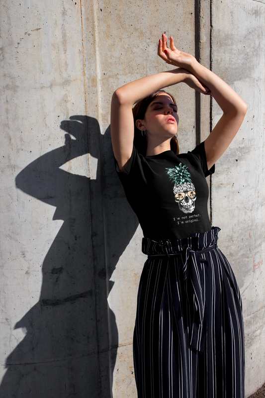 camiseta negro T-shirt pineapple skull