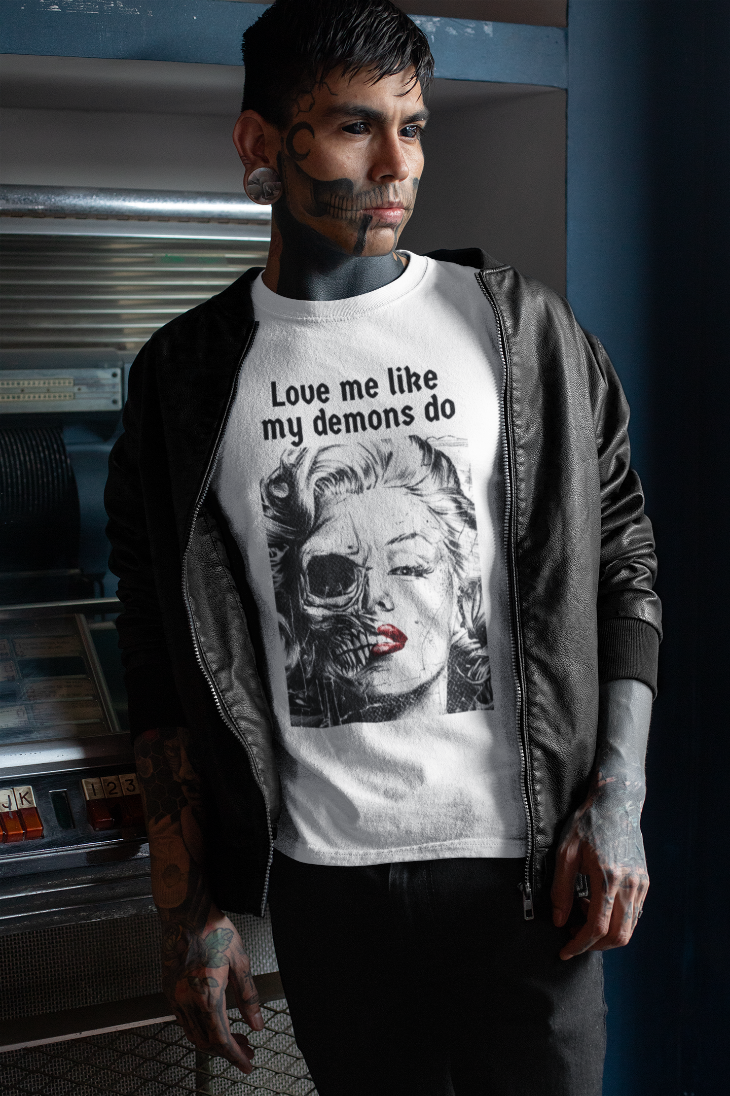 White T-shirt graphic desig halloween