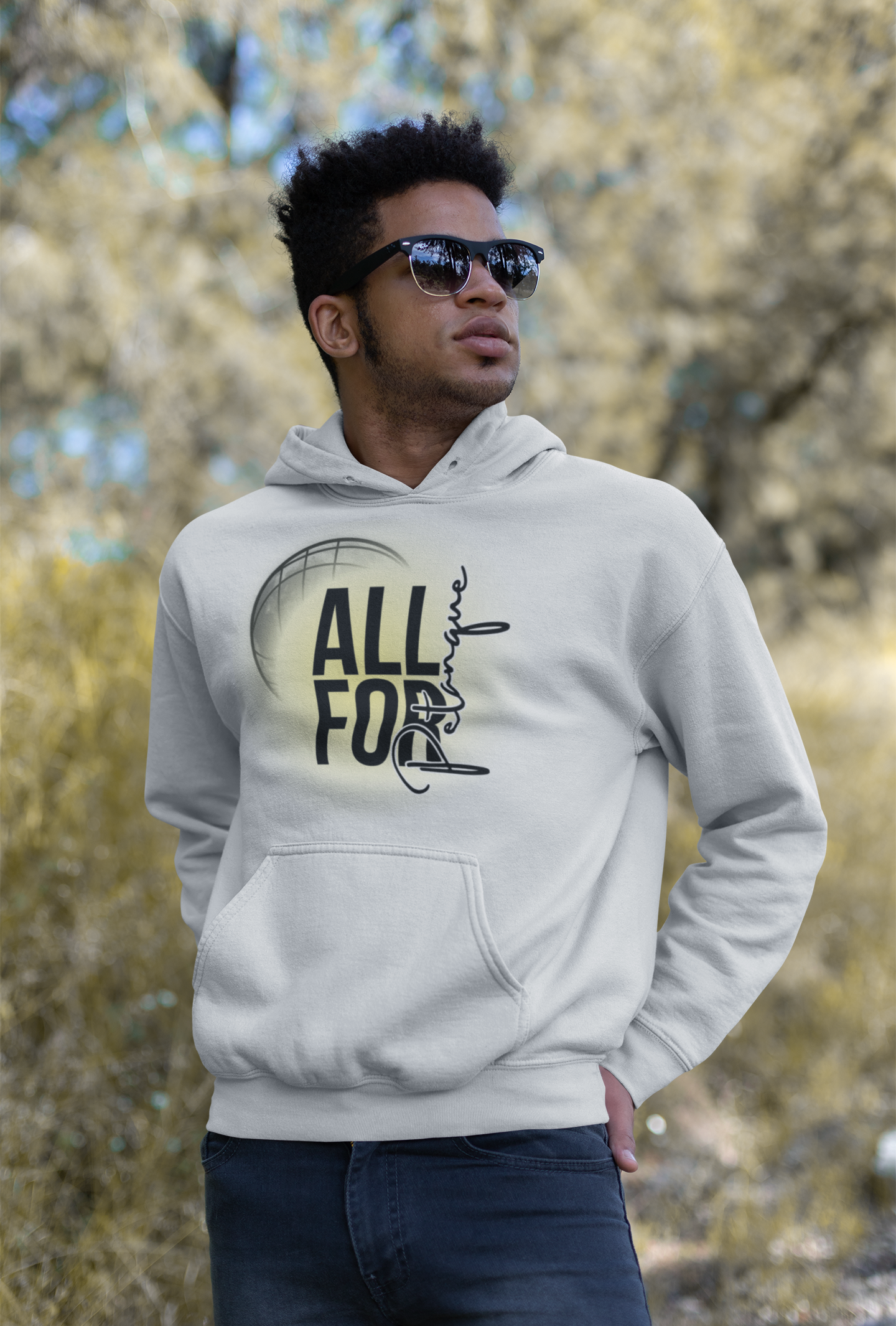 sudadera blanca hombre