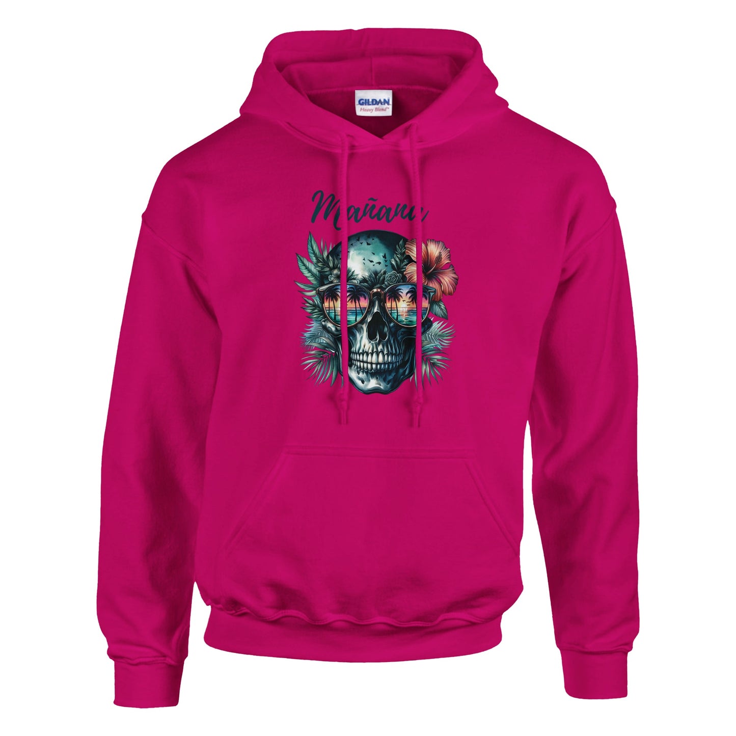 pink hoodie with skull
